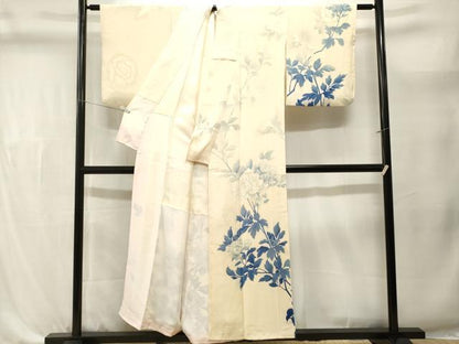 平和屋着物■訪問着　刺繍　枝花文　暈し染め　正絹　逸品　CABL3617ev