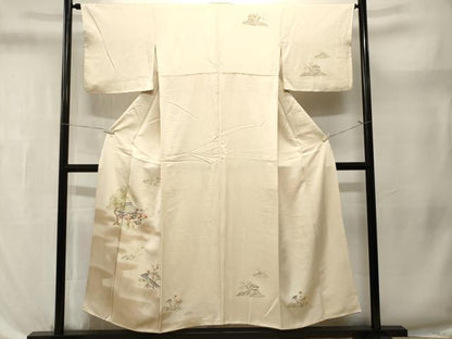 平和屋着物■訪問着　刺繍　風景文　暈し染め　正絹　逸品　CABL3619ev