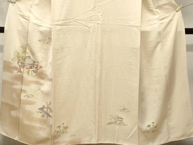 平和屋着物■訪問着　刺繍　風景文　暈し染め　正絹　逸品　CABL3619ev