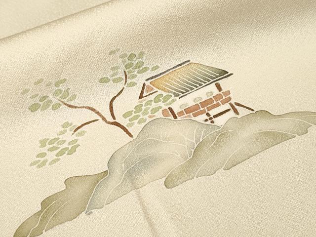 平和屋着物■訪問着　刺繍　風景文　暈し染め　正絹　逸品　CABL3619ev