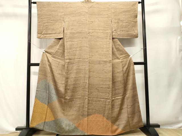 平和屋着物■色留訪問着　江戸小紋　遠山寄せ小紋柄　正絹　逸品　CABL3622ev