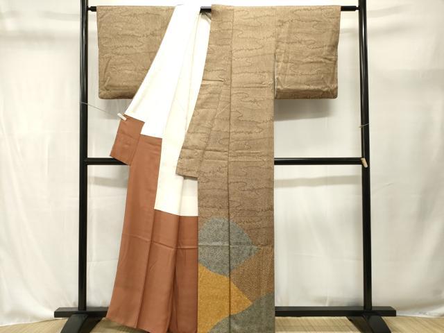 平和屋着物■色留訪問着　江戸小紋　遠山寄せ小紋柄　正絹　逸品　CABL3622ev