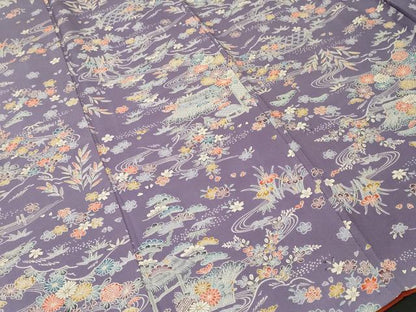 平和屋着物■上質な小紋　籬流水松竹梅花文　正絹　逸品　CABL3623ev