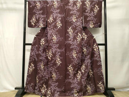 平和屋着物■上質な小紋　枝萩文　草花文　正絹　逸品　未使用　CABL3627ev