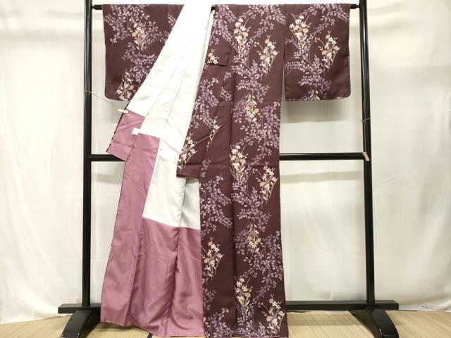 平和屋着物■上質な小紋　枝萩文　草花文　正絹　逸品　未使用　CABL3627ev