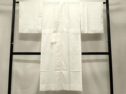 平和屋着物■長襦袢　無双仕立て　紗綾形地紋　白色　正絹　逸品　CABL3629ev