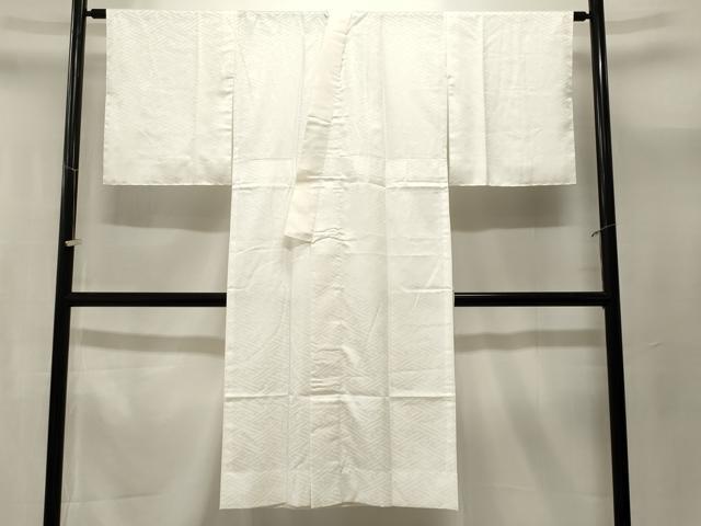 平和屋着物■長襦袢　無双仕立て　紗綾形地紋　白色　正絹　逸品　CABL3629ev