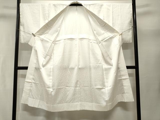 平和屋着物■長襦袢　無双仕立て　紗綾形地紋　白色　正絹　逸品　CABL3629ev