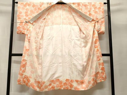 平和屋着物■長襦袢　無双仕立て　舞楓文　暈し染め　半衿刺繍　洗える着物　CABL3630ev