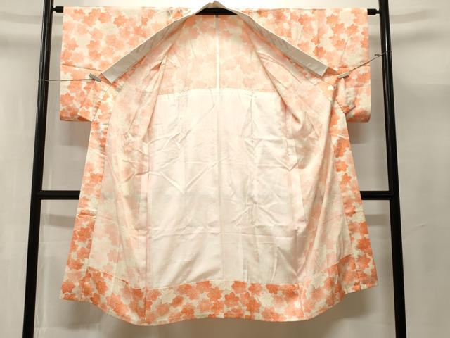 平和屋着物■長襦袢　無双仕立て　舞楓文　暈し染め　半衿刺繍　洗える着物　CABL3630ev