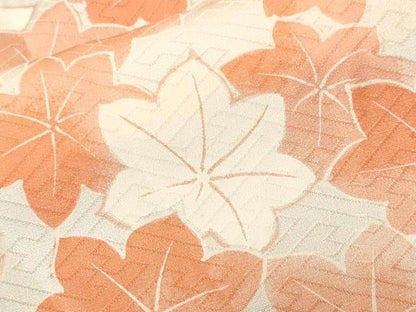 平和屋着物■長襦袢　無双仕立て　舞楓文　暈し染め　半衿刺繍　洗える着物　CABL3630ev