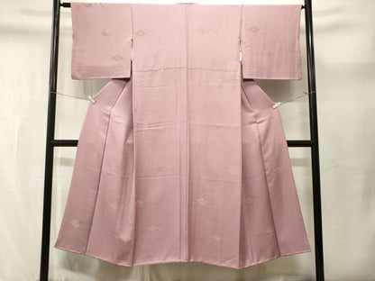平和屋着物■上質な色無地　鹿の子菱花地紋　虹色　正絹　逸品　CABL3633ev