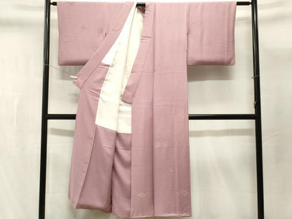 平和屋着物■上質な色無地　鹿の子菱花地紋　虹色　正絹　逸品　CABL3633ev