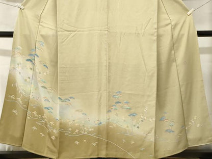 平和屋着物■訪問着　作家物　浜松文　松竹梅文　暈し染め　正絹　逸品　CABL3638ev