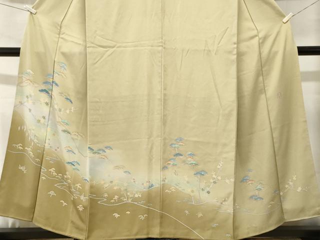 平和屋着物■訪問着　作家物　浜松文　松竹梅文　暈し染め　正絹　逸品　CABL3638ev