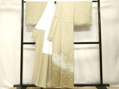平和屋着物■訪問着　作家物　浜松文　松竹梅文　暈し染め　正絹　逸品　CABL3638ev