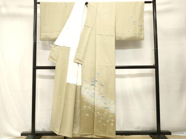 平和屋着物■訪問着　作家物　浜松文　松竹梅文　暈し染め　正絹　逸品　CABL3638ev