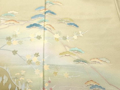 平和屋着物■訪問着　作家物　浜松文　松竹梅文　暈し染め　正絹　逸品　CABL3638ev