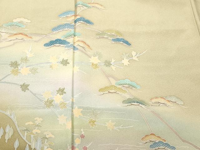 平和屋着物■訪問着　作家物　浜松文　松竹梅文　暈し染め　正絹　逸品　CABL3638ev