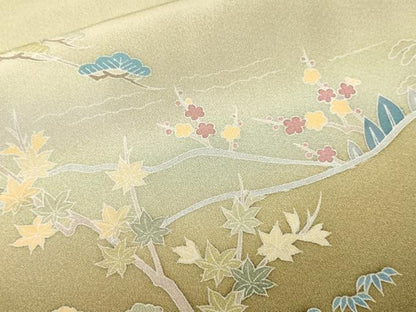 平和屋着物■訪問着　作家物　浜松文　松竹梅文　暈し染め　正絹　逸品　CABL3638ev