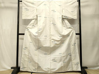 平和屋着物■上質な紬　縞　幾何学文　正絹　逸品　CABL3641ev