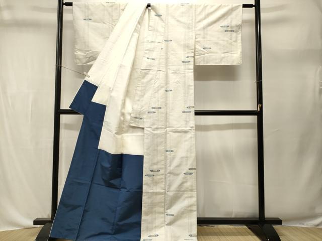 平和屋着物■上質な紬　縞　幾何学文　正絹　逸品　CABL3641ev