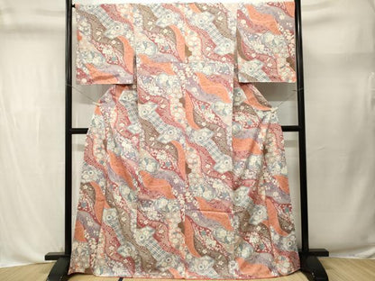 平和屋着物■上質な小紋　辻が花　金彩　正絹　逸品　CABL3645ev