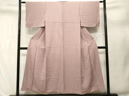 平和屋着物■上質な色無地　小花地紋　胡桃染色　正絹　逸品　CABL3656ev