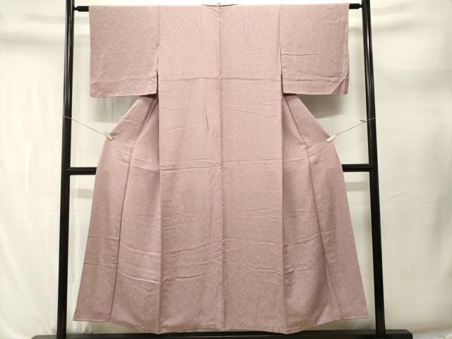 平和屋着物■上質な色無地　小花地紋　胡桃染色　正絹　逸品　CABL3656ev