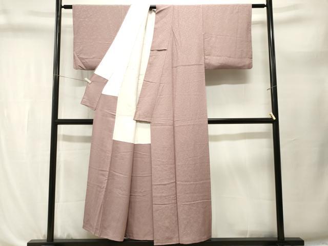 平和屋着物■上質な色無地　小花地紋　胡桃染色　正絹　逸品　CABL3656ev
