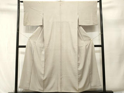 平和屋着物■上質な色無地　絹鼠色　正絹　逸品　CABL3657ev