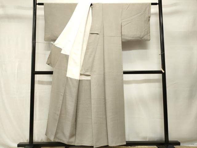 平和屋着物■上質な色無地　絹鼠色　正絹　逸品　CABL3657ev