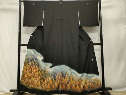 平和屋着物■豪華黒留袖　作家物　日光　薫風　樹林文　暈し染め　金彩　正絹　逸品　CABL3664ev
