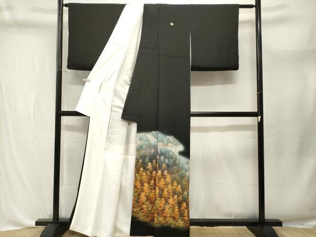 平和屋着物■豪華黒留袖　作家物　日光　薫風　樹林文　暈し染め　金彩　正絹　逸品　CABL3664ev