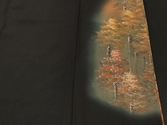 平和屋着物■豪華黒留袖　作家物　日光　薫風　樹林文　暈し染め　金彩　正絹　逸品　CABL3664ev