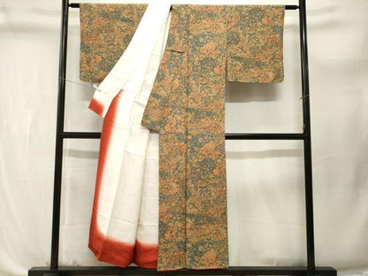 平和屋着物■上質な小紋　切嵌更紗花鳥文　正絹　逸品　CABL3669ev