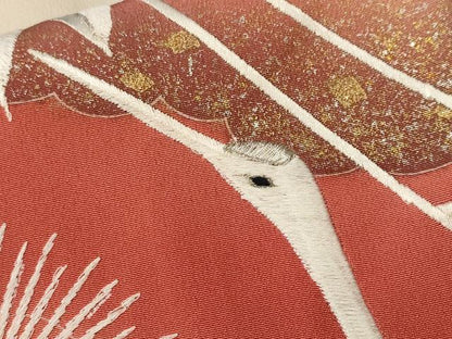 平和屋着物■豪華黒留袖　総刺繍　松葉飛鶴文　暈し染め　金彩　正絹　逸品　CABL3674ev