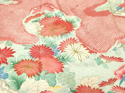 平和屋着物■豪華振袖　駒刺繍　流水笹梅花文　暈し染め　金彩　正絹　逸品　CABL3678ev