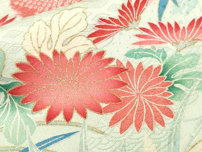 平和屋着物■豪華振袖　駒刺繍　流水笹梅花文　暈し染め　金彩　正絹　逸品　CABL3678ev