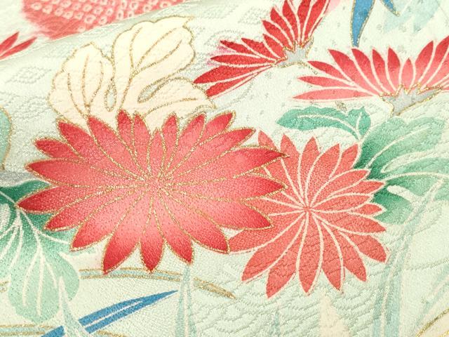 平和屋着物■豪華振袖　駒刺繍　流水笹梅花文　暈し染め　金彩　正絹　逸品　CABL3678ev