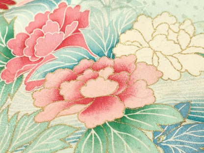 平和屋着物■豪華振袖　駒刺繍　流水笹梅花文　暈し染め　金彩　正絹　逸品　CABL3678ev