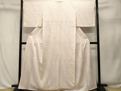 平和屋着物■上質な小紋　総絞り　よろけ縞舞蝶文　正絹　逸品　CABL3679ev