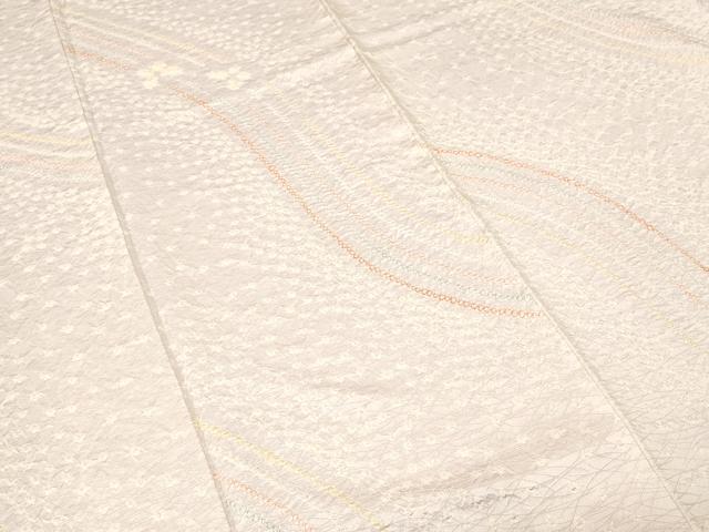 平和屋着物■上質な小紋　総絞り　よろけ縞舞蝶文　正絹　逸品　CABL3679ev