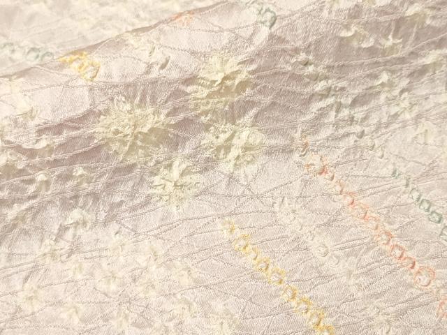 平和屋着物■上質な小紋　総絞り　よろけ縞舞蝶文　正絹　逸品　CABL3679ev