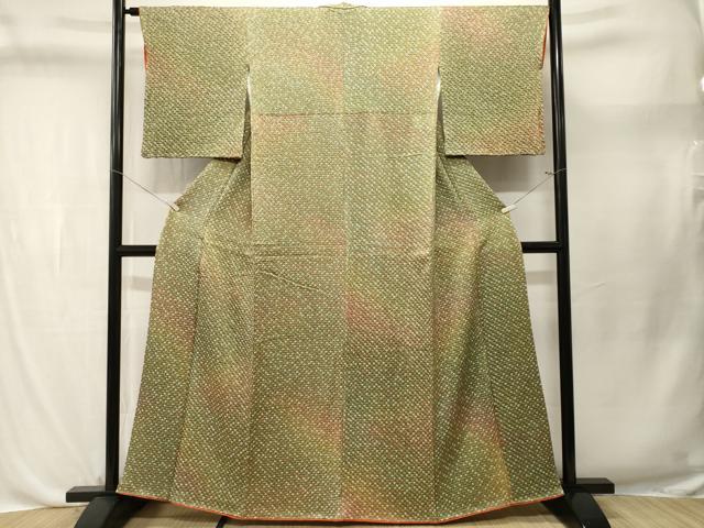 平和屋着物■上質な小紋　総絞り　霞文　暈し染め　正絹　逸品　CABL3691ev