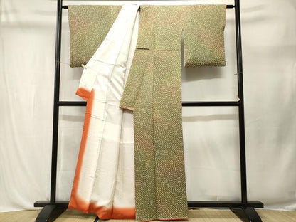 平和屋着物■上質な小紋　総絞り　霞文　暈し染め　正絹　逸品　CABL3691ev