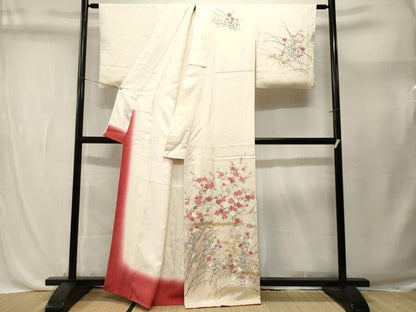 平和屋着物■訪問着　枝花文　金彩　正絹　逸品　CABL3696ev