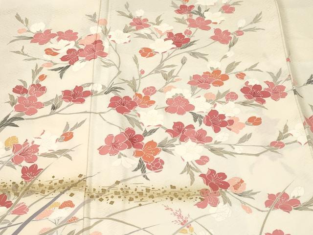 平和屋着物■訪問着　枝花文　金彩　正絹　逸品　CABL3696ev