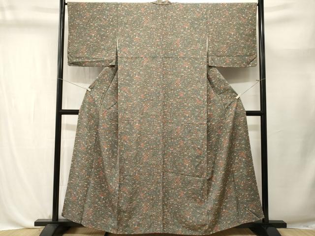 平和屋着物■上質な小紋　流水草花文　正絹　逸品　CABL3698ev