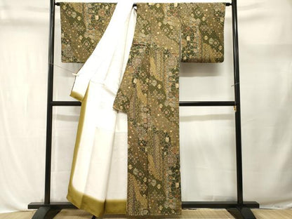 平和屋着物■上質な小紋　動物吉祥花文　鬼しぼ縮緬　正絹　逸品　CABL3702ev